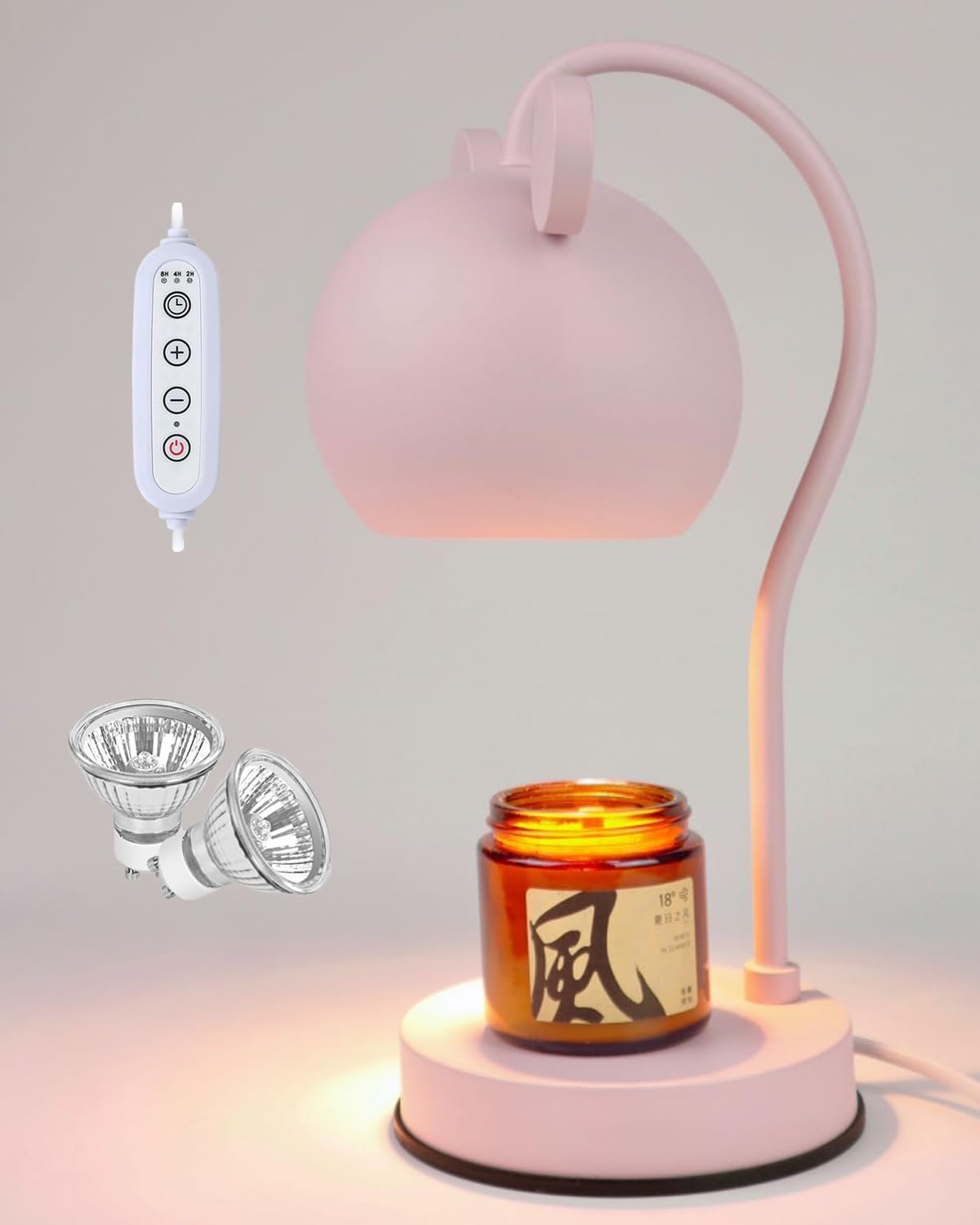 Candle Warmer Lamp with Timer, Dimmable Candle Lamp with 2 Bulbs, Electric Wax Melt Warmer for Jar Candle, Aromatic Candle Holders for Gifts, for Home Bedroom Decor