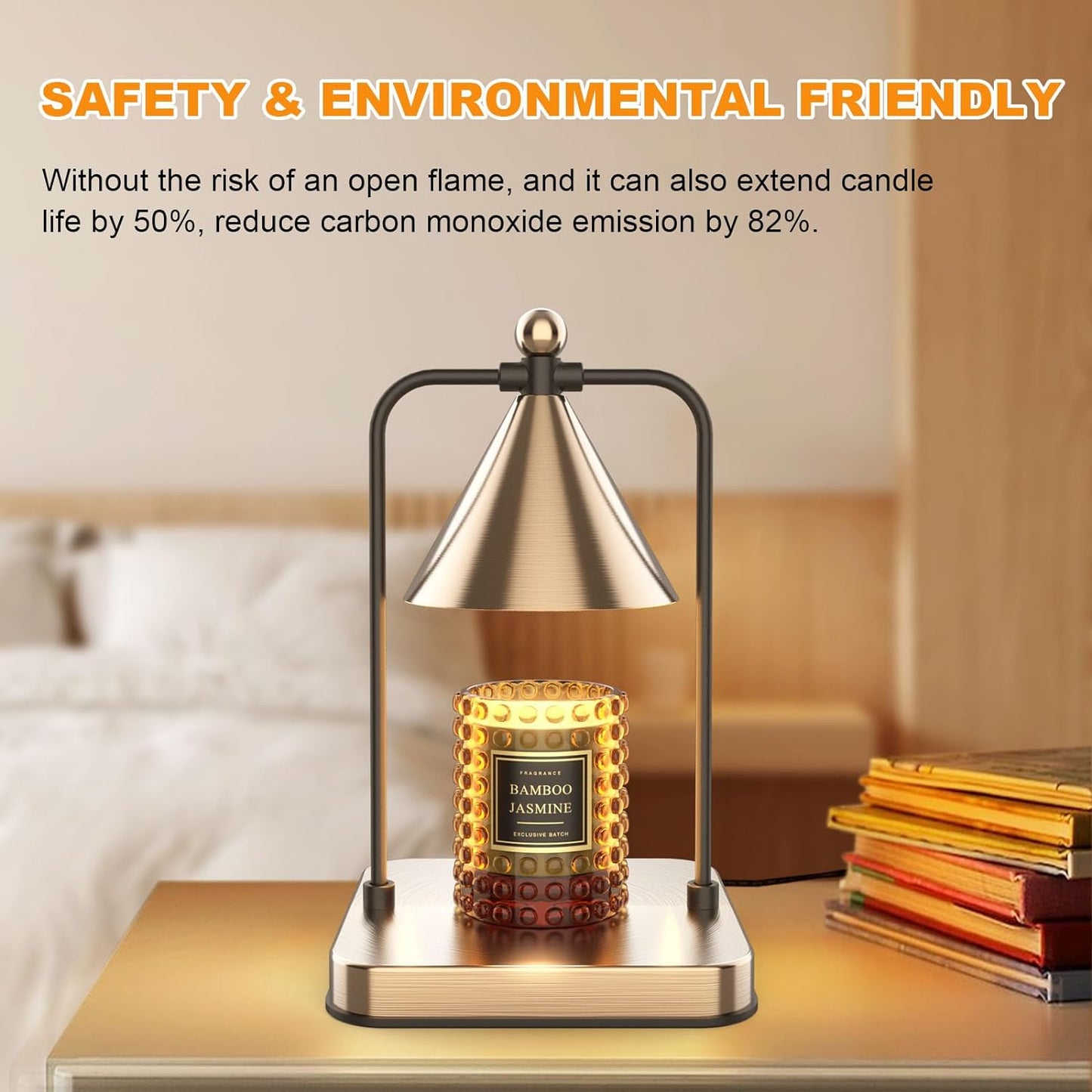 Candle Warmer Lamp with Timer, Dimmable Candle Lamp Warmer Electric Candle Warmer Compatible with Small and Large Scented Candles, Candle Melter for Bedroom Home Decor Gifts for Mom (Bronze)