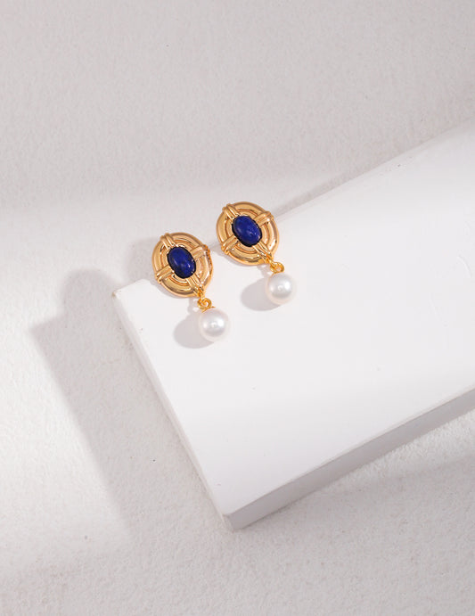 sterling silver nature pearl earrings，tuiquoise earrings, gemstone earrings, jewelry, vintage jewelry, jewellery