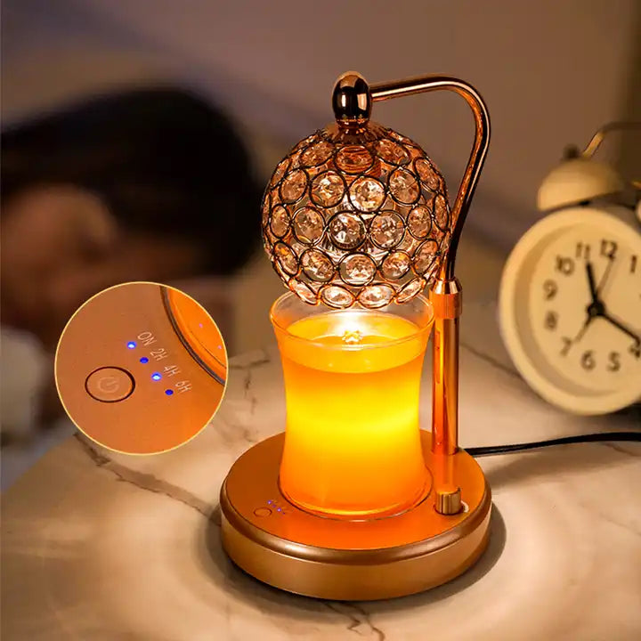 Candle Warmer Lamp with Timer, Adjustable Height Dimmable Candle Lamp Warmer Electric Candle Warmer Compatible with Small and Large Candles, Candle Melter for Bedroom Home Decor Gifts for Mom